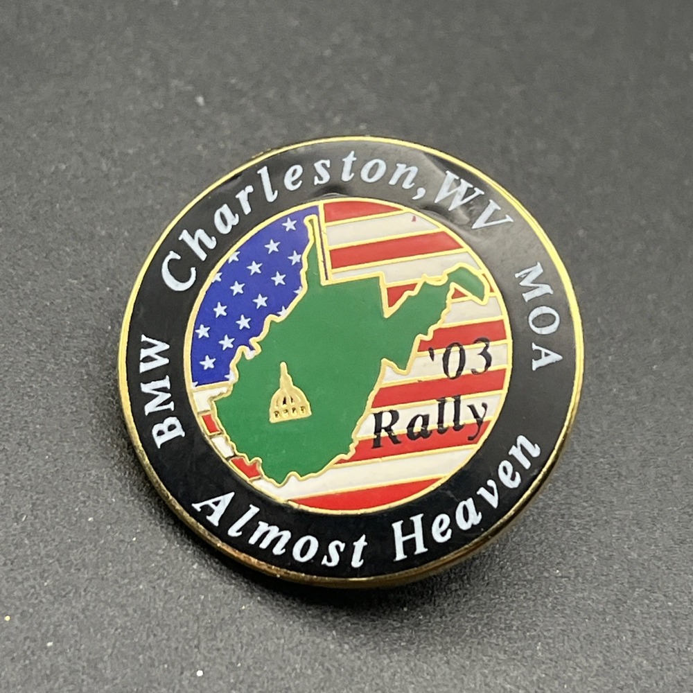 Charleston West Virginia 2003 Rally Almost Heaven MOA BMW Lapel Hat Pin